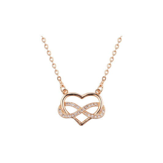 Rose Gold heart with infinity sign necklaces