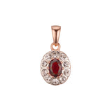 Halo solitaire pendant in Rose Gold, two tone pendant