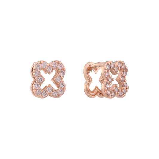 Cluster Earrings  plated in Rose Gold，14K Gold，White Gold