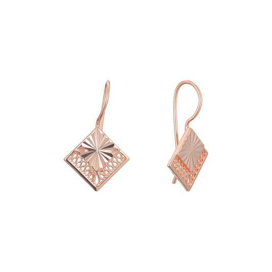 Wire hook child earrings in 14K Gold, Rose Gold plating colors