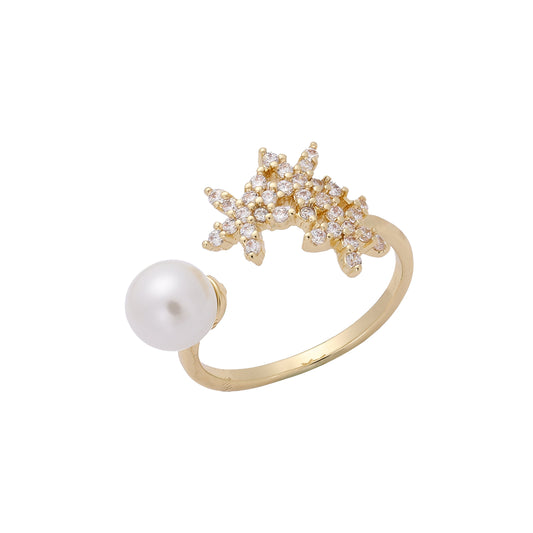 14K Gold stars and pearl rings