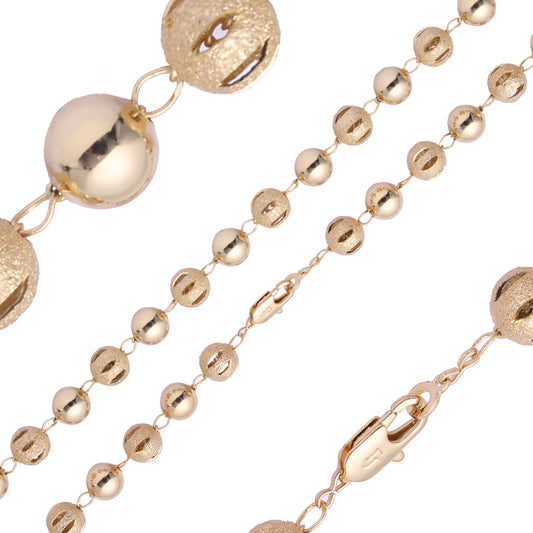 Beads link chains plated in 14K Gold
