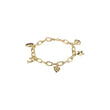 Dolphin, star, grapes, fish, and shell fancy link bracelets plated in 14K Gold colors