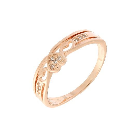 Triple hearts rings in 14K Gold, Rose Gold plating colors