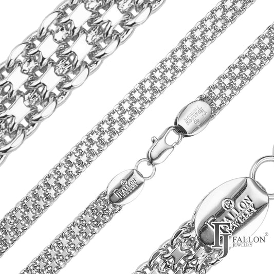 .Bismarck weaving anchor triple link White Gold chains