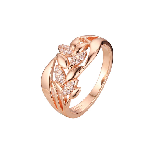 Rose Gold fashion rings with leaves