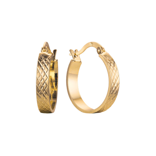 Hoop earring in 14K Gold, 18K Gold, Rose Gold plating colors