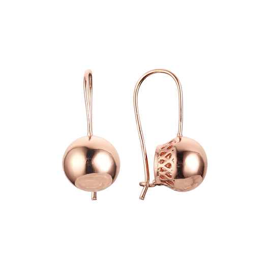 .Rose Gold lantern wire hook earrings with beads