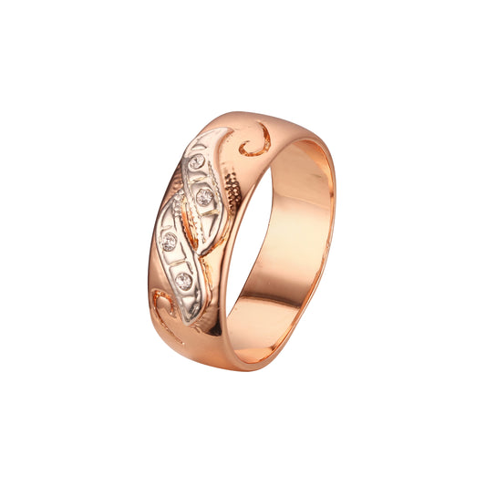 Ocean waves Rings plated in Rose Gold two tone colors