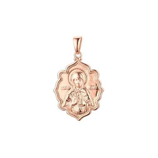 Saint Matrona Nikonova pendant plated in Rose Gold