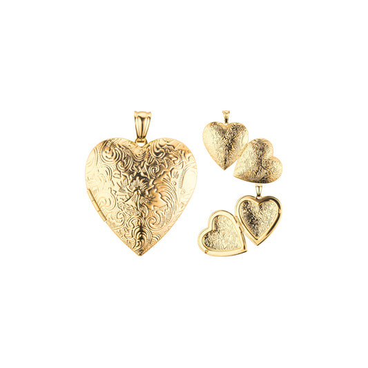 Openable heart pendant in 14K Gold & 18K Gold plating colors