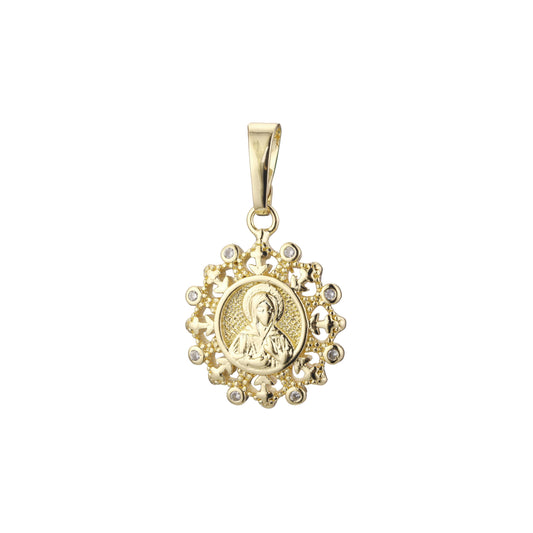 Saint Matrona pendant in Rose Gold, 14K Gold plating colors