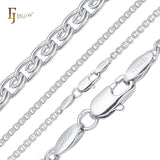 .Weaving love cable link chains plated in White Gold