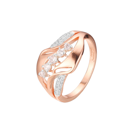 Rose Gold two tone five stone fashion rings