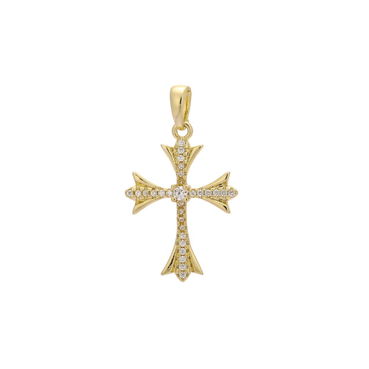 14K Gold Latin maltese cross Pendant