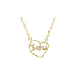 14K Gold I love you heart necklace