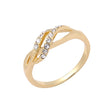 Criss-cross paved 14K Gold, Rose Gold two tone Rings