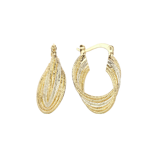 Geometric hoop earrings in 14K Gold, Rose Gold, two tone plating colors