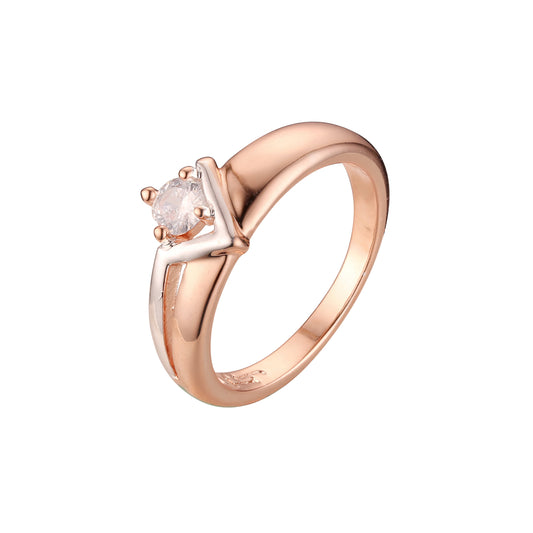 Rose Gold two tone solitaire rings
