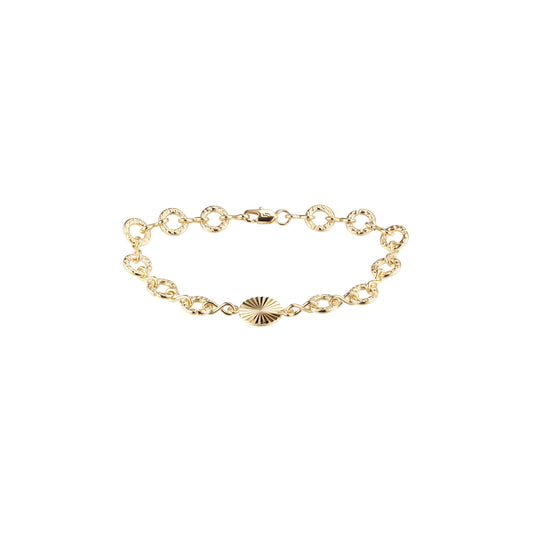 Circle with 8 link bracelets plated in 14K Gold, Rose Gold colors