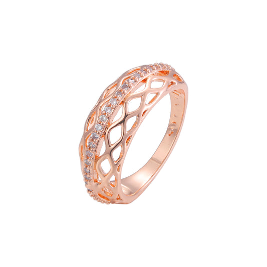 Wedding band rings in Rose Gold, two tone plating colors
