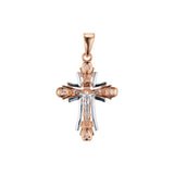 Orthodox Maltese Cross pendant in Rose Gold, 14K Gold two tone, plating colors