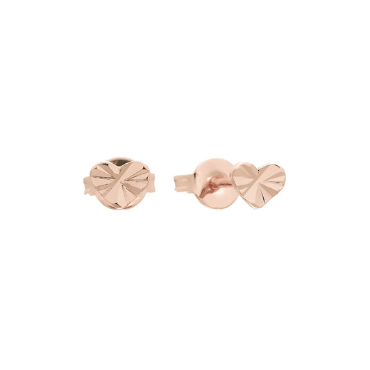 Heart earrings in 14K Gold, Rose Gold plating colors