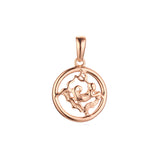 Constellation Fallon Zodiac constellation Rose Gold two tone pendant - Glossy Circle