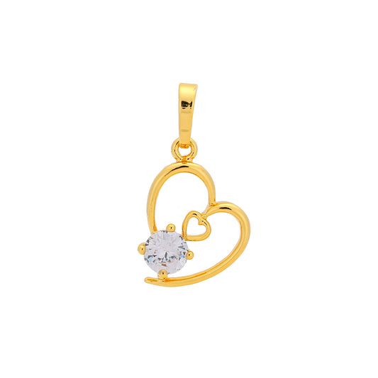 Heart in heart pendant in 14K Gold, 18K Gold plating colors