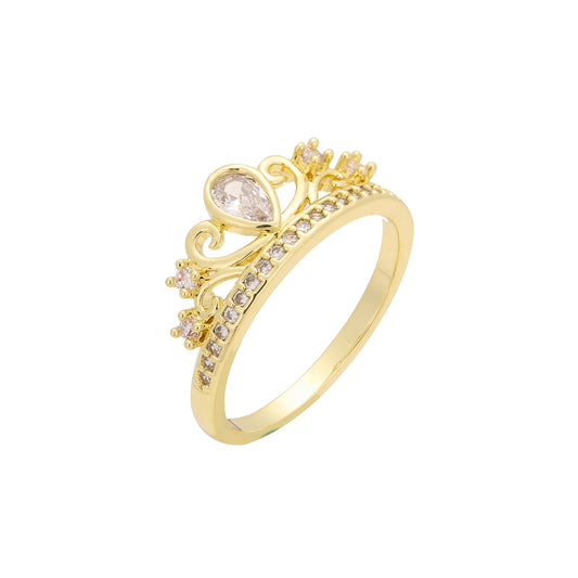 14K Gold solitaire crown rings