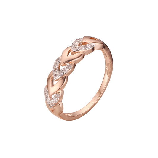 Chevron rings in Rose Gold, two tone plating colors