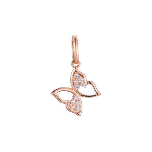 Butterfly pendant in Rose Gold, 14K Gold plating colors