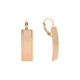 .Wire hook flat square earrings plated in 14K Gold, Rose Gold