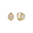 14K Gold cluster huggie earrings