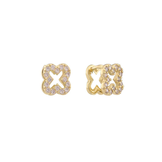 Cluster Earrings  plated in Rose Gold，14K Gold，White Gold