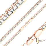 .Bismarck weaving anchor double link chains plated in Rose Gold two tone