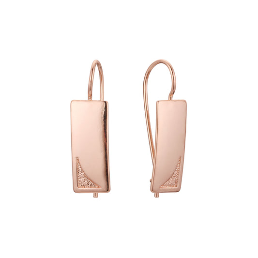 Wire hook earrings in 14K Gold, Rose Gold plating colors