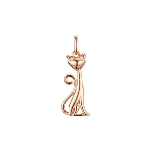 .Rose Gold little cat pendant