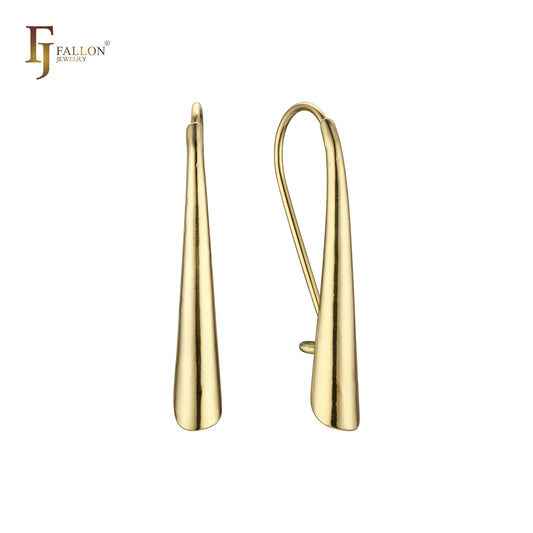 Long bar geometric wire hook Rose Gold, 14K Gold, White Gold earrings
