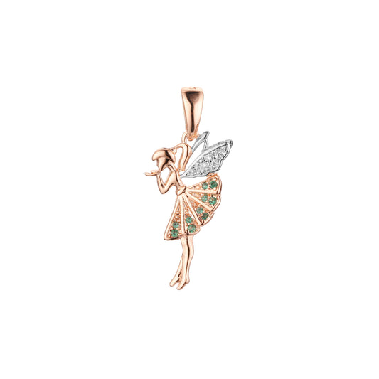 .Fairy pendant in Rose Gold, 14K Gold, two tone plating colors