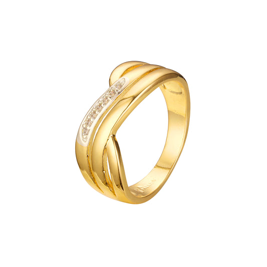 Triple band rings in 18K Gold, 14K Gold, Rose Gold, two tone plating colors