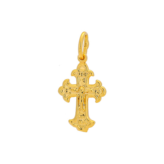 Russian orthodox Crucifix Rose Gold, 18K Gold cross pendant