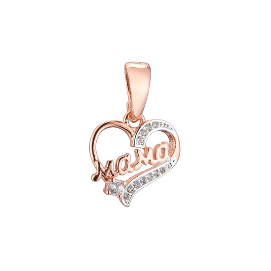 Mother mama pendant in Rose Gold two tone, 14K Gold plating colors