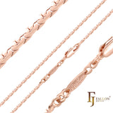Fancy C link CR chains plated in 14K Gold, Rose Gold two tone