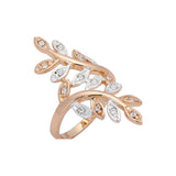Leaves fashion rings in Rose Gold, 14K Gold two tone plating colors