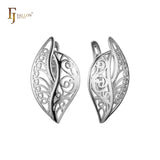.Filigree earrings in Rose Gold, two tone plating colors