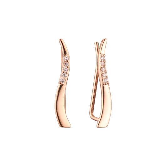 Crawler earrings in White Gold, Rose Gold plating colors