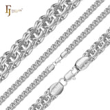 Bismarck spring double rolo link chains plated in White Gold, 14K Gold