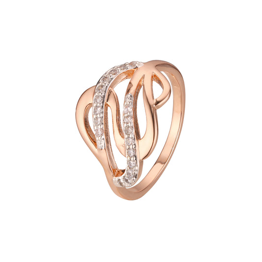 Rose Gold two tone fashion rings