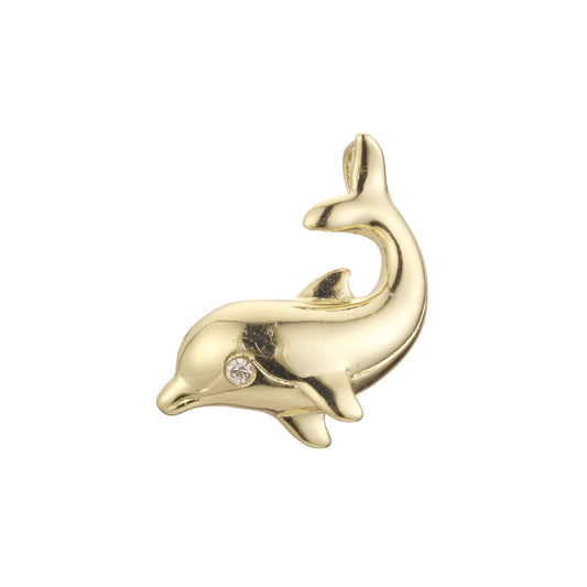 Dolphin pendant in 18K Gold, 14K Gold plating colors